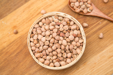 Cowpea seeds in the bamboo basket