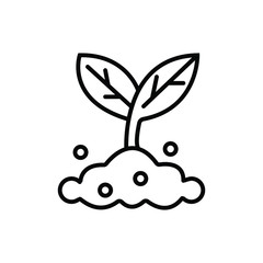 Seedling vector silhouette icon vector