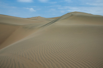 Fototapeta na wymiar Huacachina Peru. Desert. Dunes. 
