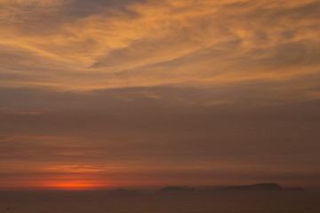 Sunset Miraflores Peru. Coast.