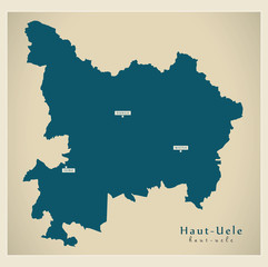 Modern Map - Haut-Uele province map of DR Congo