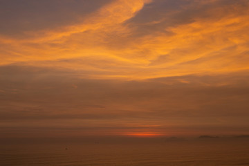Fototapeta na wymiar Sunset Miraflores Peru. Coast.