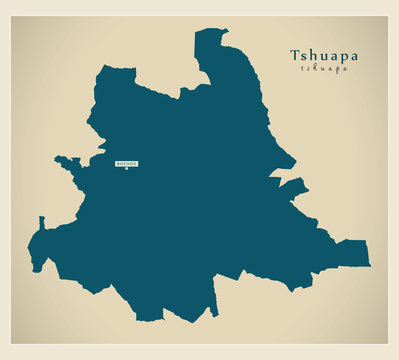 Modern Map - Tshuapa province map of DR Congo