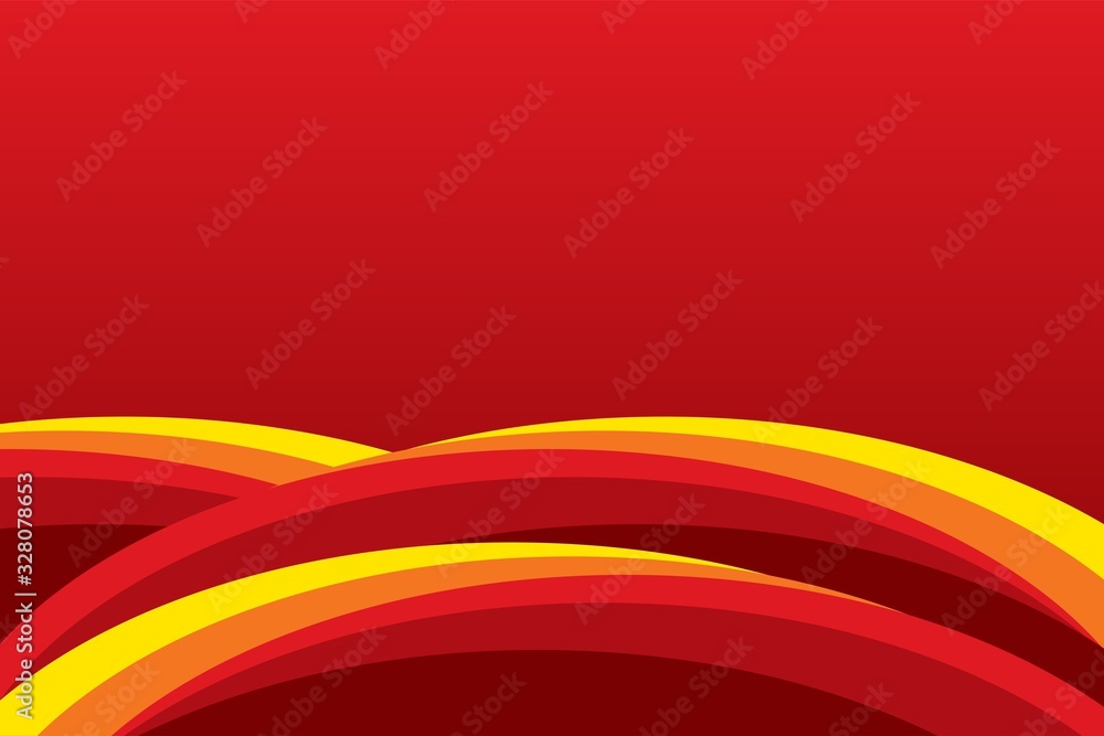Poster abstract stylish red and yellow wave background with empty space for text design template vector