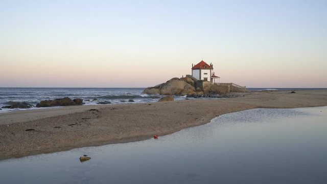Capela do Senhor da Pedra in Miramar beach, Portugal