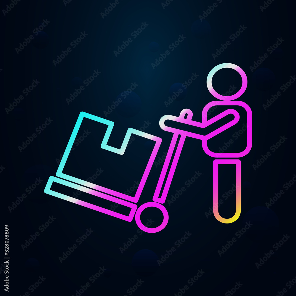 Poster loader in nolan style icon. simple thin line, outline vector of cargo logistic icons for ui and ux, 