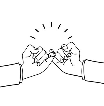 hands making  promise vector outline sign
