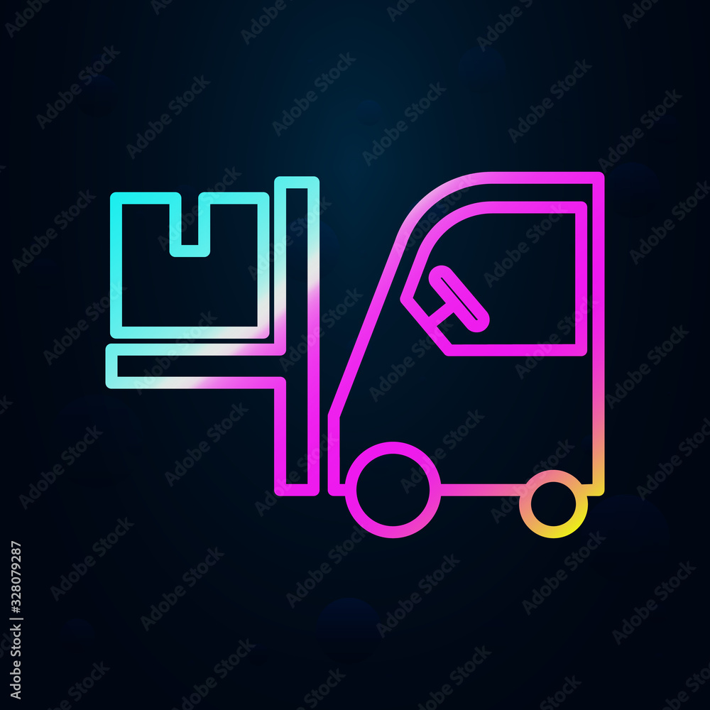 Poster forklift in nolan style icon. simple thin line, outline vector of cargo logistic icons for ui and ux
