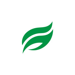 simple letter g curves geometric green leaf motion logo vector