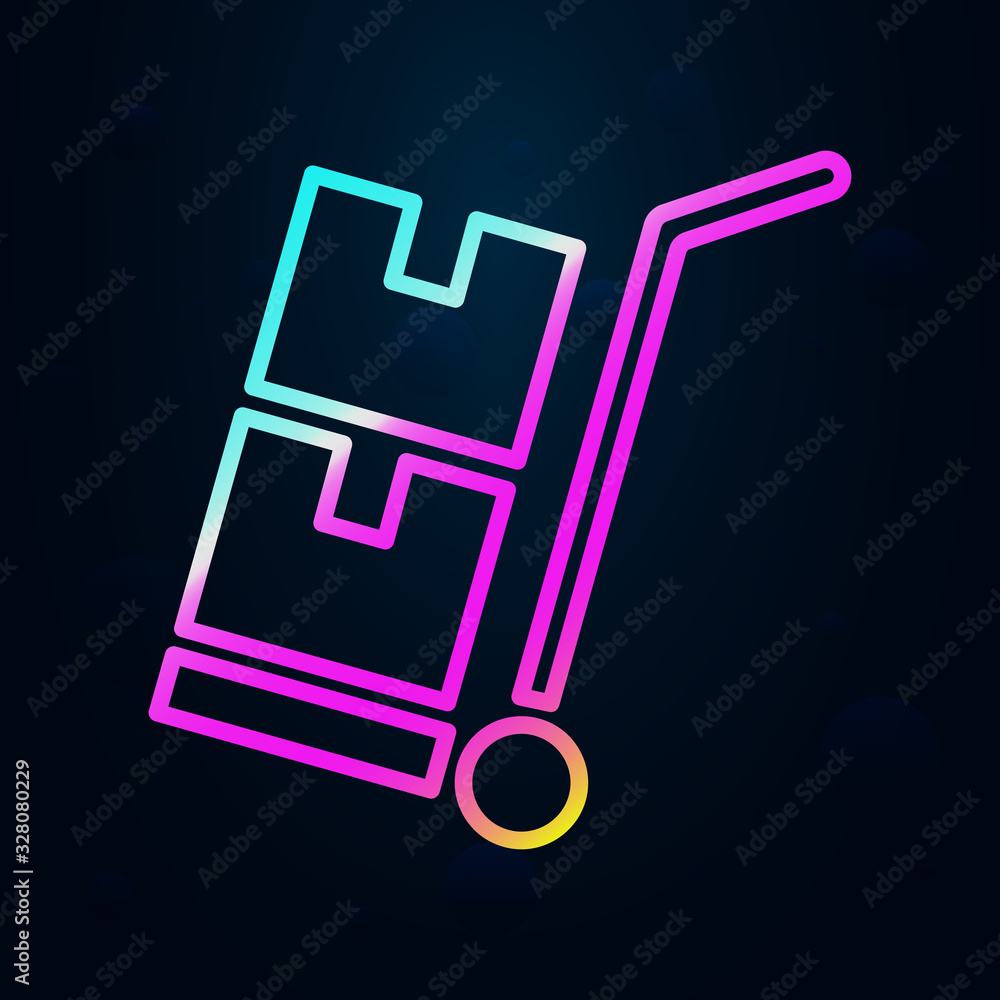 Poster loading trolley in nolan style icon. simple thin line, outline vector of cargo logistic icons for ui