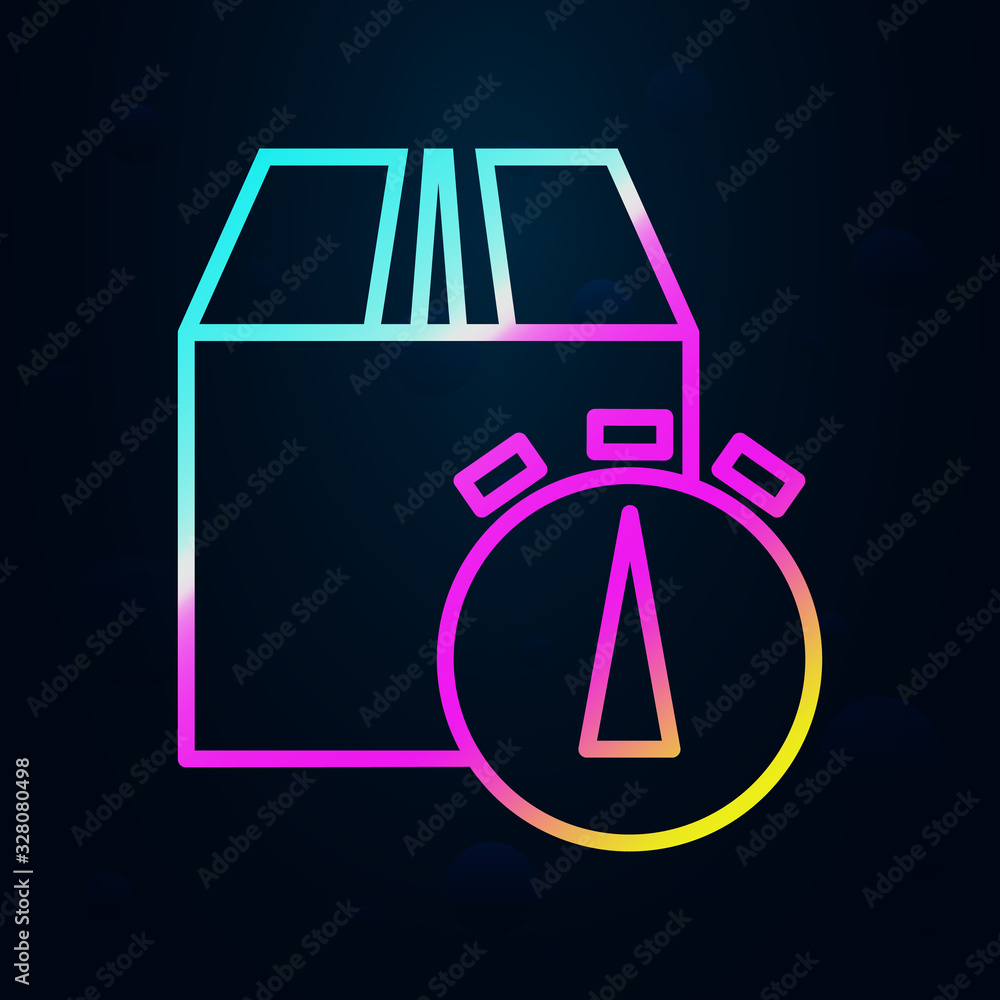 Poster delivery of the parcel during in nolan style icon. simple thin line, outline vector of cargo logisti