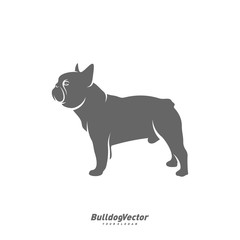 Bulldog logo design vector template. Silhouette of Bulldog design illustration