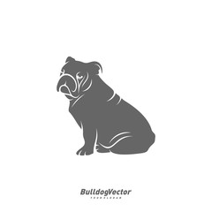 Bulldog logo design vector template. Silhouette of Bulldog design illustration