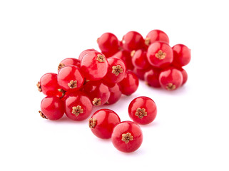 Red currant berries on White Background