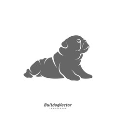 Bulldog logo design vector template. Silhouette of Bulldog design illustration