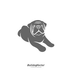 Bulldog logo design vector template. Silhouette of Bulldog design illustration
