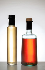 Vinegar variation bottled isolated against white background.
