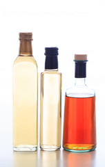 Vinegar variation bottled isolated against white background.