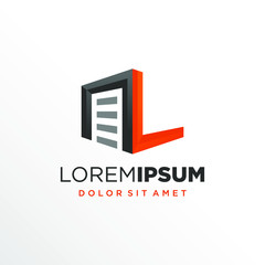 Initial Letter B Garage Door Logo Design