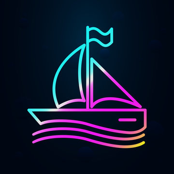sailing yacht in nolan style icon. Simple thin line, outline vector of cargo logistic icons for ui and ux, website or mobile application