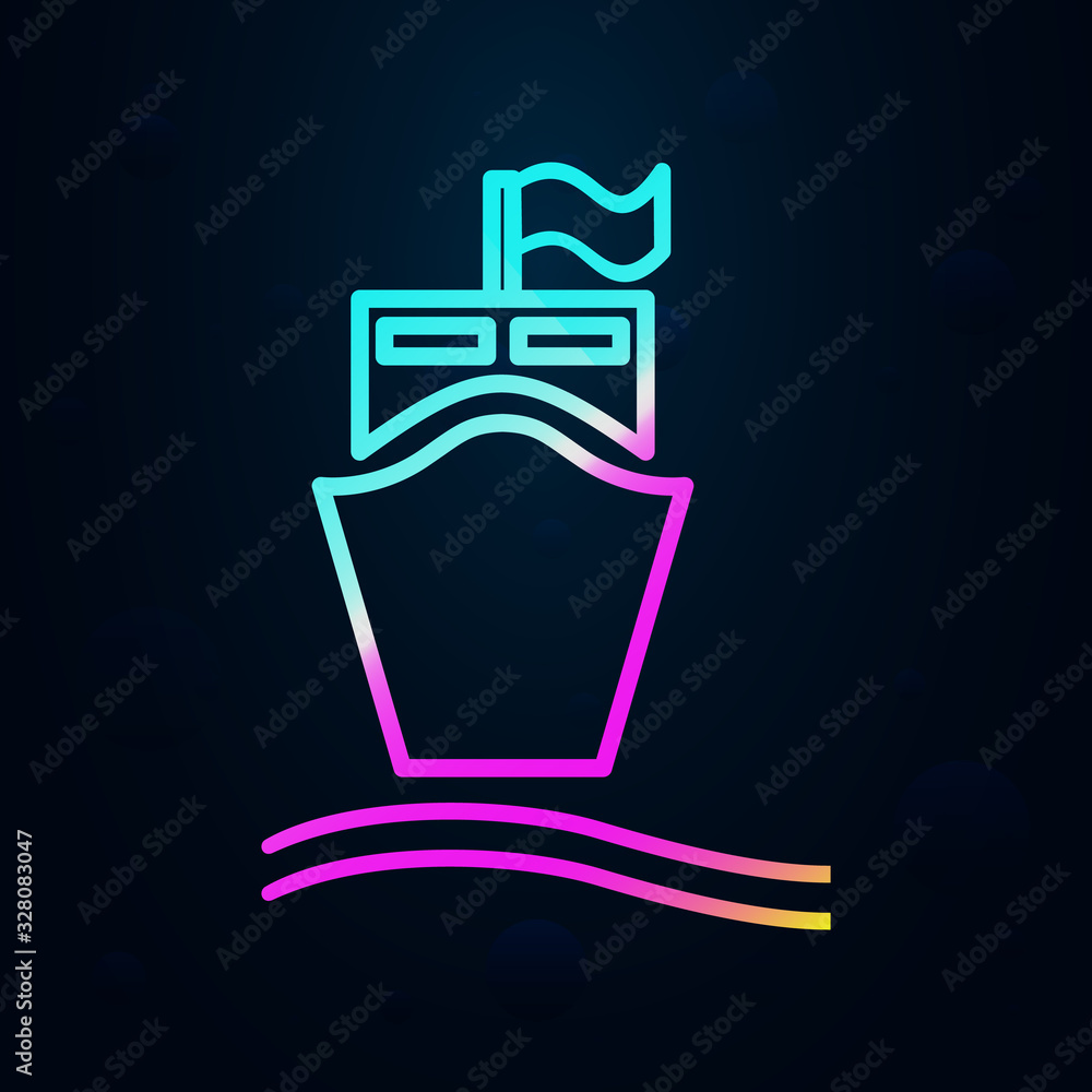 Poster ship in front in nolan style icon. simple thin line, outline vector of cargo logistic icons for ui a