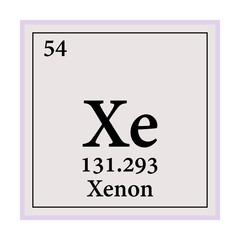 Xenon Periodic Table of the Elements Vector illustration eps 10.
