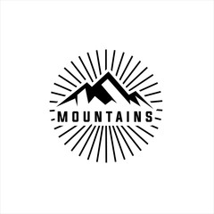 Mountain Design Element in Vintage Style for Logotype, Label, Badge and other design. Adventure retro vector illustration. mountain Idea logo design inspiration