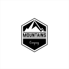 Mountain Design Element in Vintage Style for Logotype, Label, Badge and other design. Adventure retro vector illustration. mountain Idea logo design inspiration