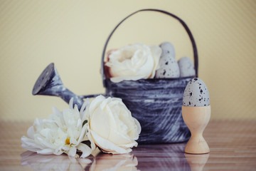 Beautiful Easter and Spring themed picture on a watercolor background.