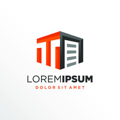 Initial Letter T Garage Door Logo Design