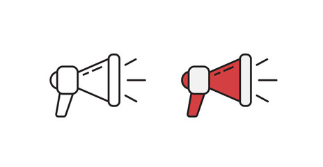 Hand held megaphone icon in the vector. A symbol in a simple flat style.
