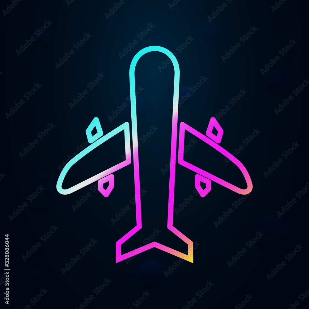 Poster aircraft in nolan style icon. simple thin line, outline vector of cargo logistic icons for ui and ux