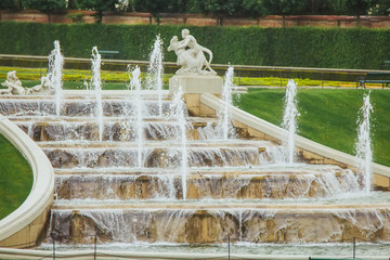VIENNA, AUSTRIA - 11, 05, 2019: Belvedere Gardens, Imperial Baroque Park with ponds, nymphs, Lower...