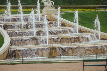 VIENNA, AUSTRIA - 11, 05, 2019: Belvedere Gardens, Imperial Baroque Park with ponds, nymphs, Lower...