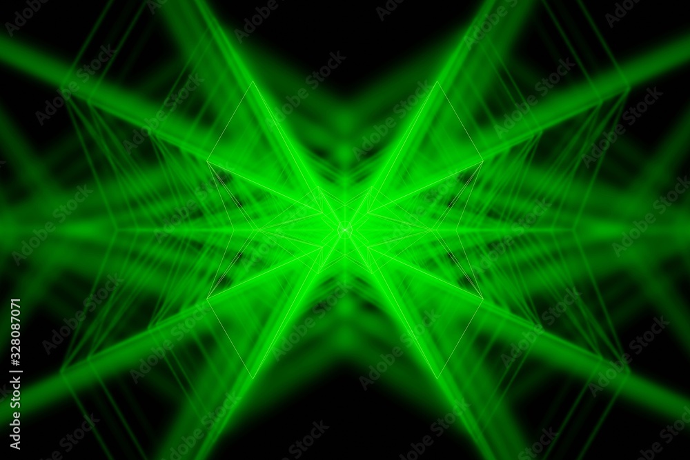 Aufkleber futuristic abstract with glowing electric bright neon lines vj loop 3d rendering