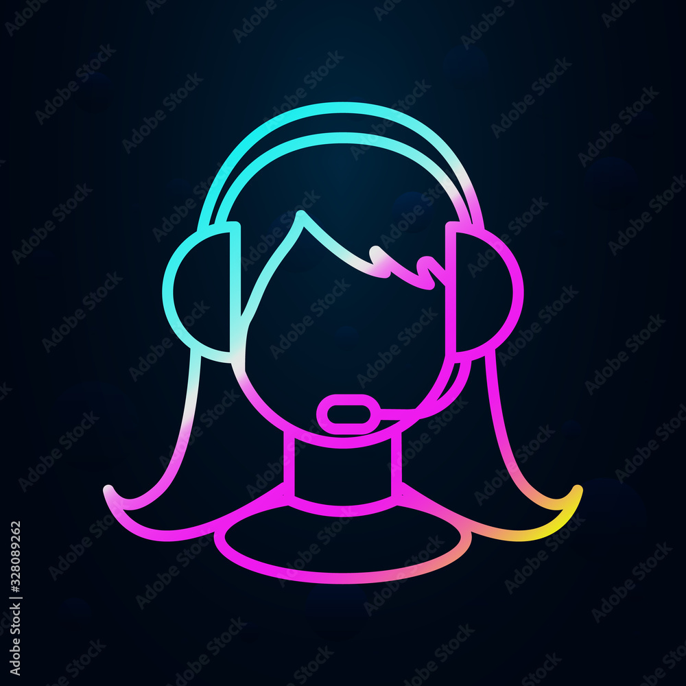Poster call center employee in nolan style icon. simple thin line, outline vector of cargo logistic icons f