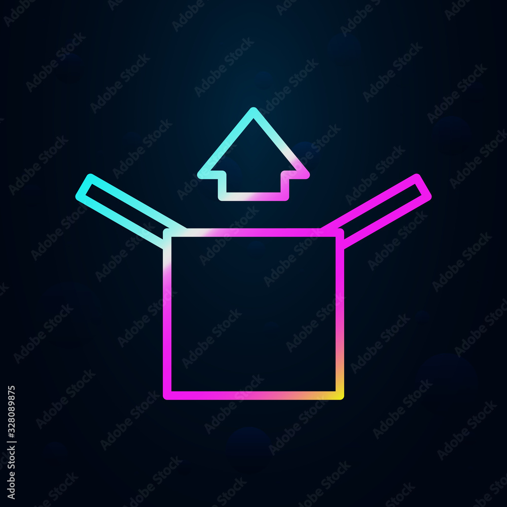 Poster open box in nolan style icon. simple thin line, outline vector of cargo logistic icons for ui and ux