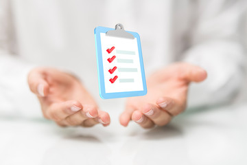 Digital checklist or todo-list displayed .