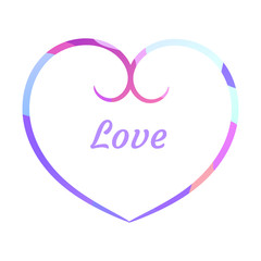 Colorful vector Heart icon. Love symbol Flat style. Design elements for Valentine's day