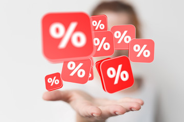 Discount and commission concept 3d