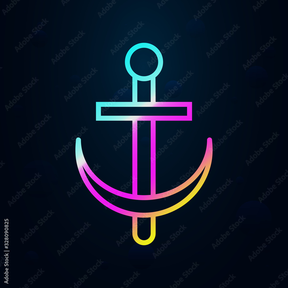 Poster anchor in nolan style icon. simple thin line, outline vector of cargo logistic icons for ui and ux, 