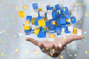 data code binary concept 3d