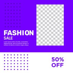 FASHION SALE PROMOTION SOCIAL MEDIA DESIGN. TEMPLATE BACKGROUND COVER VECTOR
