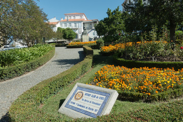 public gardens in the centre of Viseu, Jardim das Maes  - obrazy, fototapety, plakaty
