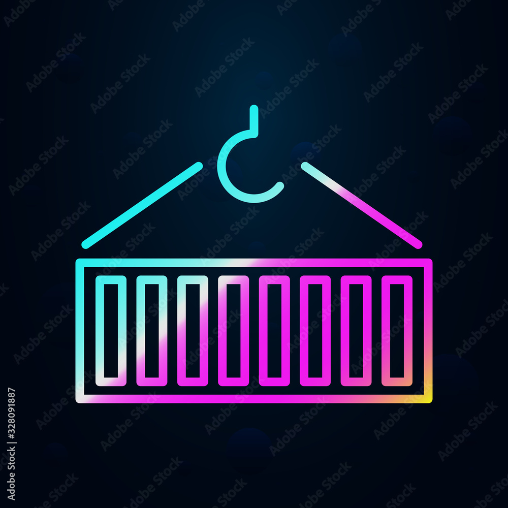 Poster container crane in nolan style icon. simple thin line, outline vector of cargo logistic icons for ui
