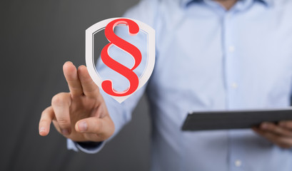 paragraph law sign digital in hand