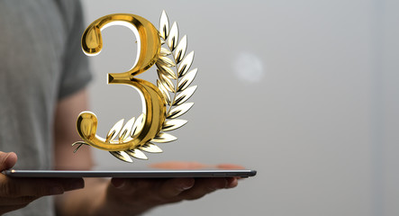 3 years anniversary celebration logotype with elegant celebration.