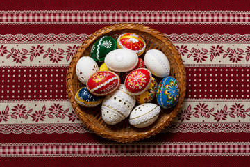 Decorated Easter eggs.