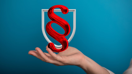 paragraph law sign digital in hand