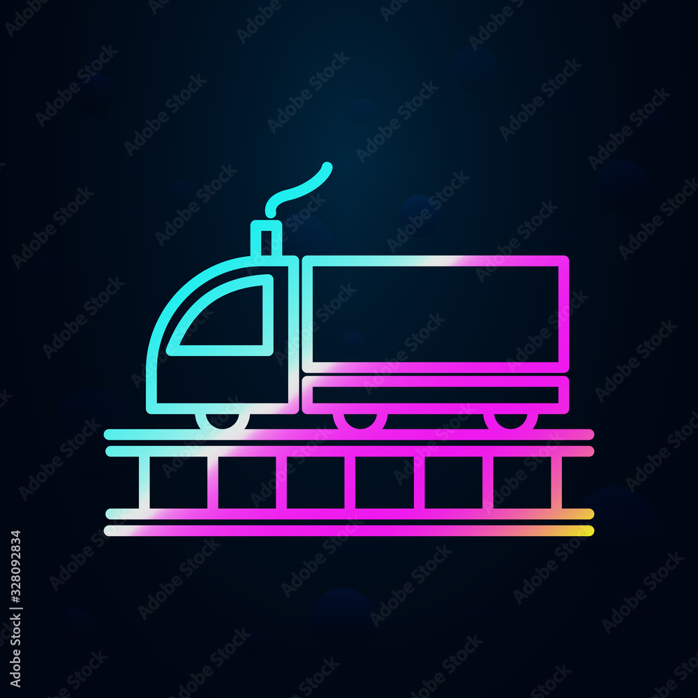 Poster a train in nolan style icon. simple thin line, outline vector of cargo logistic icons for ui and ux,